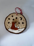 Hand painted Wood slice decoration