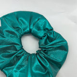 Luxe Teal Sparkle Satin Scrunchie