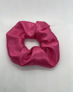 Luxe fuschia Pink Satin Scrunchie