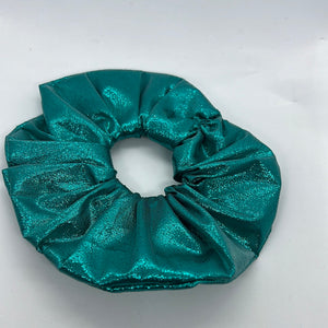 Luxe Teal Sparkle Satin Scrunchie