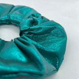 Luxe Teal Sparkle Satin Scrunchie