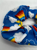 Rainbow and Clouds blue luxe Scrunchie