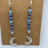 Beaded Blue Moon Earrings