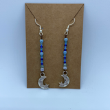 Beaded Blue Moon Earrings